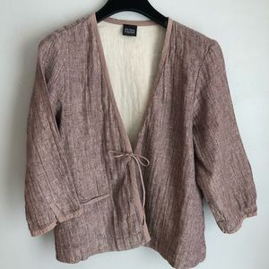 Eileen Fisher mauve linen/ cotton blazer sz.small